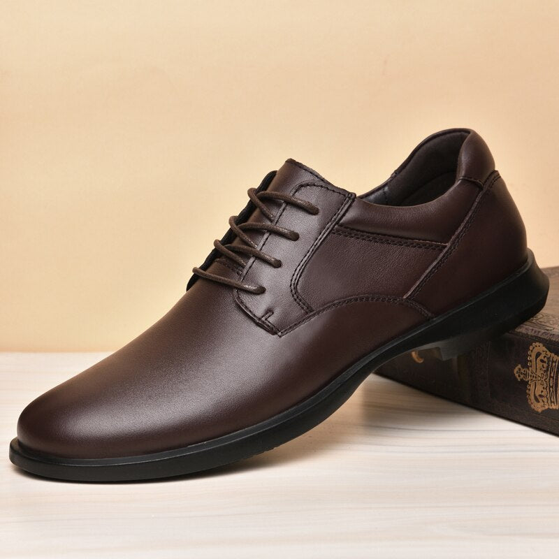 Advbridge men dress shoes Genuine Leather Fashion Men Business Dress Oxford outdoor lace up Breathable Formal Wedding Shoes for men