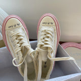 Advbridge Kawaii School Student Cute Girl Lolita Canvas Shoes Female Students Summer White Casual Board Shoes Low Heel 2.5cm Flats