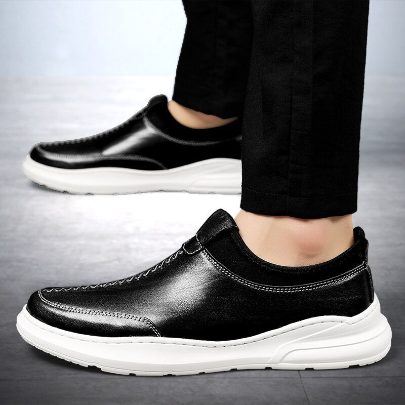 Advbridge men Loafers Genuine Leather Slip On Casual Men Shoes Brand Blue Loafers Man Mocasines Hombre Breathable Flats Male Footwear