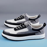 Advbridge All-match Men Casual Shoes Split Leather Mens Sneakers Street Boys Skate Shoes New Arrival Man Flats Color Matching Sports Shoes