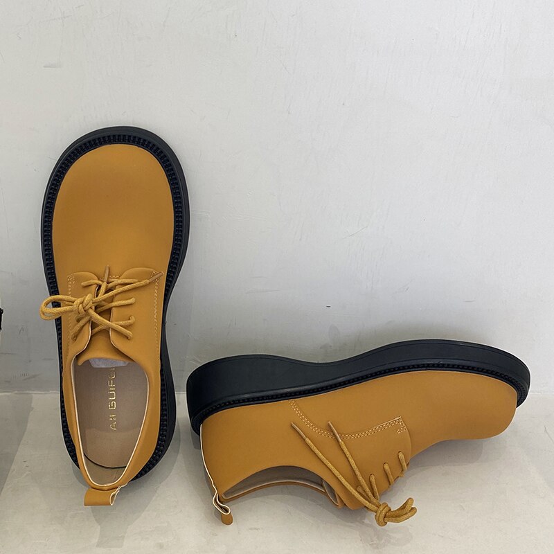 Advbridge Fashion Female Shoes Casual Outside Round Toe Flats Student Uniform Lolita Platform Rubber Ladies Loafers  Women Mary Janes