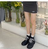 Advbridge Platform Ankle Boots For Women 2023 INS Brand Leather Motorcycle Boots Women's Winter Shoes Booties Ladies Chunky Lace Up New