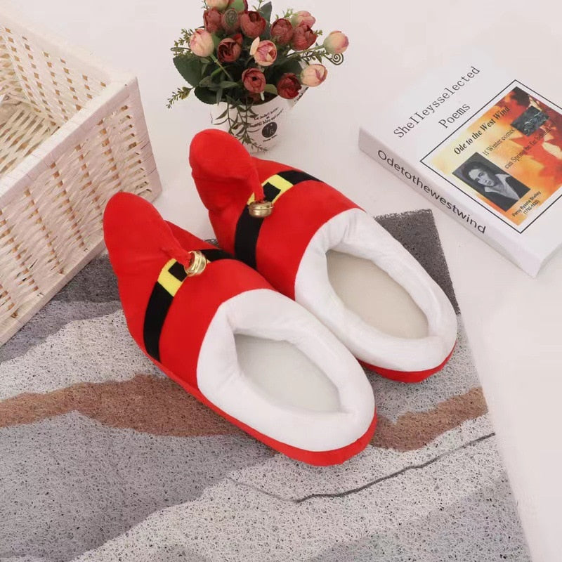 Advbridge Women Winter Slippers Indoor Home Cute Christmas Shoes Warm Plush Soft Sole Female Male House Floor Slides Couples Furry Slipper