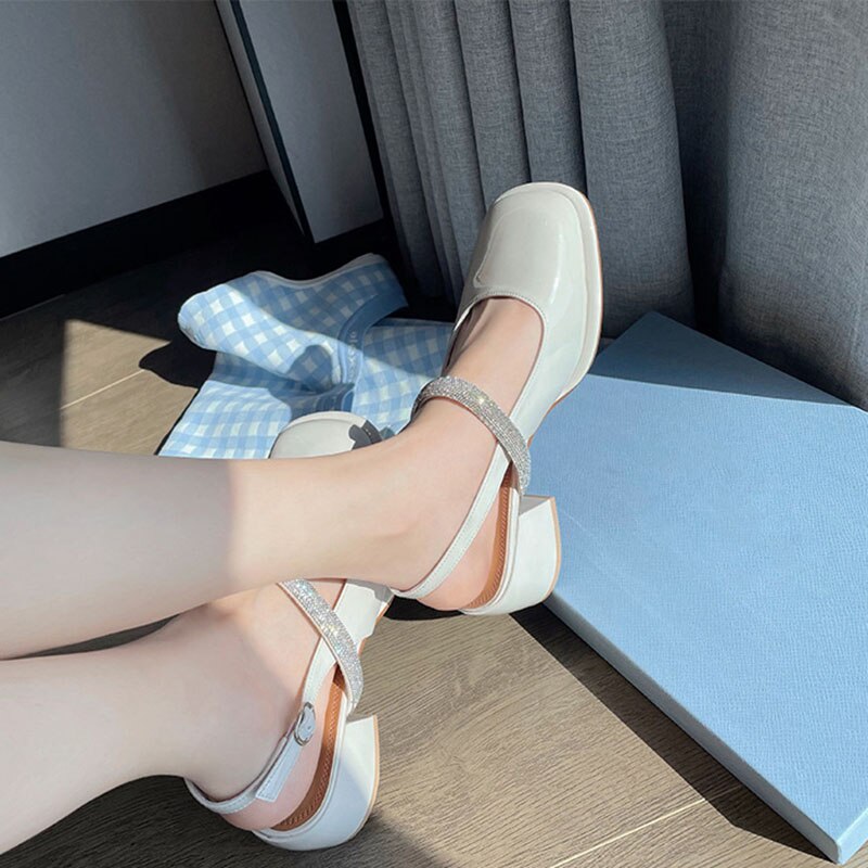 Advbridge Summer Shoes Women Sandals Fashion Office Lady Shoes Brand Women High Heels Sandals Woman Square Heel 5cm A4703