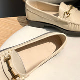 Advbridge Women Shoes England Style Office Lady Fashion Simple Beige Color Sheep Soft Casual Slip-On Loafers  Flat Shoes