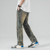 Advbridge Straight Jeans For Men Oversize Pants Stretch Vintage Clothing Wide Leg Male Denim Trousers 2023 New Jeans Men Luxury Brand Kpop