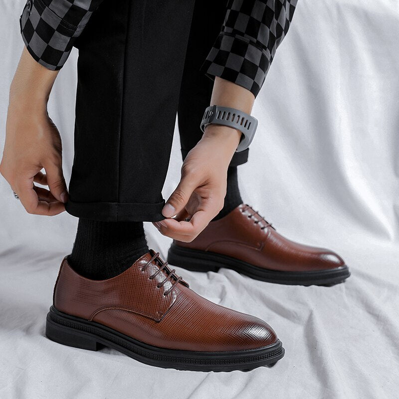 Advbridge Slip on Men Dress Shoes Men Oxfords Fashion Business Dress Men Shoes New Classic PU Men'S Suits Shoes Man Shoes Size 38-44