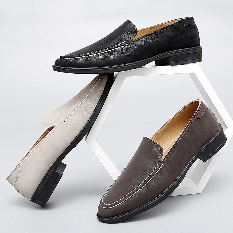 Advbridge British Style Leather Shoes Men's Drive Ship Shoes Summer Breathable Soft-soled Small Leather Shoes Men's One-step Soybean Shoes