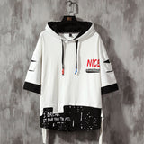 Advbridge Men ribben hoodies Summer Male Fashion short sleeve hoodies Men's hoodies tshirt Color Splice hooded tshirt Street Style