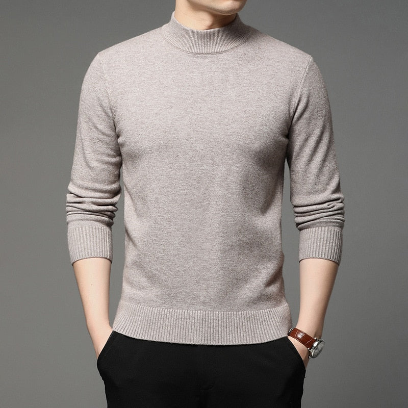 Advbridge Autumn and Winter New Men Turtleneck Pullover Sweater Fashion Solid Color Thick and Warm Bottoming Shirt Male Brand Clothes