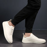 Advbridge Spring Autumn Men Casual Lace-Up Breathable Sneakers Men All-match Shoes Casual Leather Men's  Shoes Comfortable Sneakers