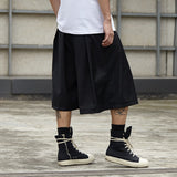 Advbridge Men Summer Streetwear Hip Hop Punk Gothic Loose Casual Skirt Shorts Male Oversize Fashion Kimono Wide Leg Harem Shorts Trousers