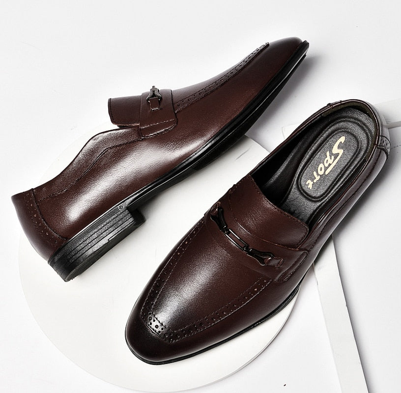 Advbridge Men Brogue British Oxford Dress Shoes Big Size 49 Male Gentleman Leather Footwear Flats Men Loafers Vintage Genuine High Quality
