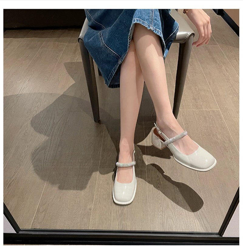 Advbridge Summer Shoes Women Sandals Fashion Office Lady Shoes Brand Women High Heels Sandals Woman Square Heel 5cm A4703