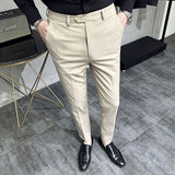 Advbridge 40 42 Summer Ankle Length Business Dress Pants Men Casual Office Social Suit Pant Wedding Party Streetwear Trousers Men Clothing