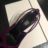 Advbridge Sexy Purple Satin Super High Heels 2023 Spring Summer New Fish Mouth Pointed Toe Sandals Women's Open Toe Stiletto Single Shoes
