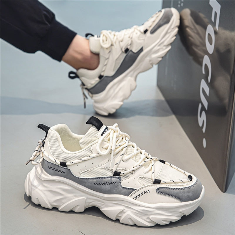 Advbridge Mesh Mens Sports Tennis Shoes Breathable Outdoor Running Summer Fashion Chunky Sneakers Platform Comfortable Trainers Footwear