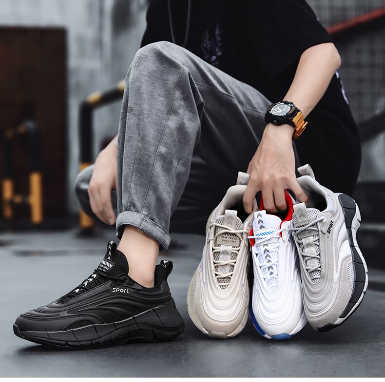 Advbridge Mixed Colors Men Causal Shoes Black Sneakers Male Summer Men Casual High Gang Shoes Fashion Breathable White Tenis Masculin