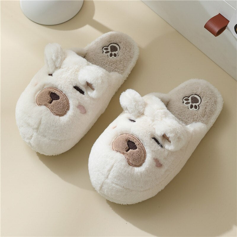 Advbridge Winter New Frog Cotton Slippers Women Household Warmth Autumn and Winter Lovers Cute Cartoon Indoor Personality Plush Slippers