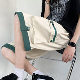 Advbridge Men's Pants Fashion Cargo Shorts Harajuku Sweatpants Patchwork Lose Trunks For Men