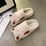 Advbridge Female Shoes Ladies' Slippers Cover Toe Fur Flip Flops Platform Luxury Slides Med Winter Footwear  Flat Plush Designer PU Ru