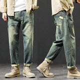 Advbridge Jeans For Men Baggy Pants Loose Fit Harem Pants Vintage Clothes Men Fashion Pockets Patchwork Large Trousers Oversized 42