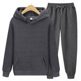 Advbridge new Men&#39;s ladies casual wear suit sportswear suit solid color pullover + pants suit autumn and winter fashion suit