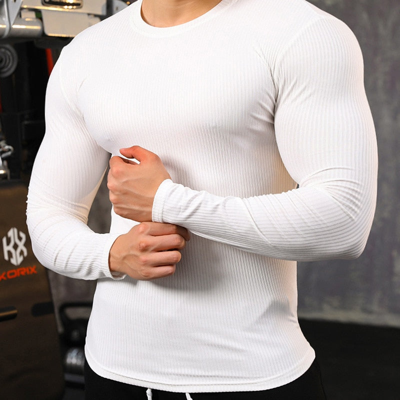 Advbridge Autumn Sports fitness long sleeve men leisure T-Shirt outdoor exercise fast dry tight muscle training T-shirt fitness clothes