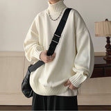 Advbridge Autumn Winter Fashion Men's Cool Boy Casual Loose Tess Knitted Pullover Turtleneck Sweater Soft Warm Thick