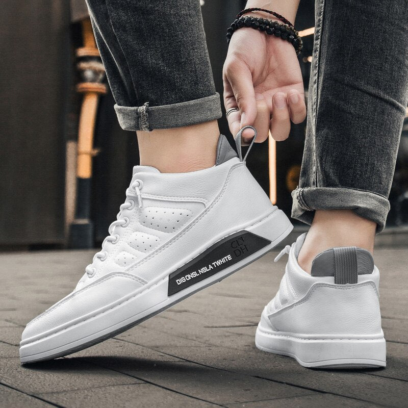 Advbridge Men's Shoes Autumn High-top New Fashion Breathable Sports Shoes Trendy Comfortable All-match Casual Shoes Men's Non-slip Shoes