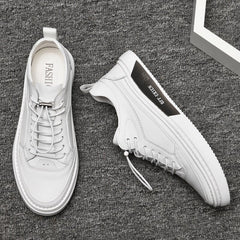 Advbridge White Men's Sneakers Light Casual Shoes for Men Breathable Leather Shoes Men Men Shoes High Quality Driving Shoes Outdoor