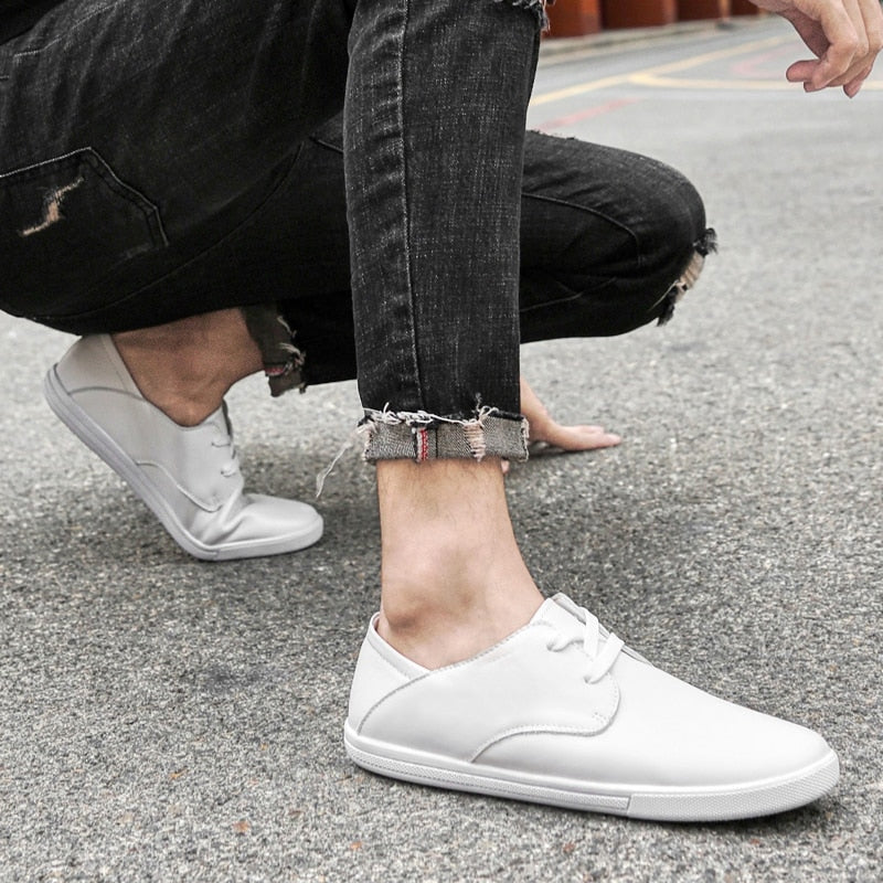 Advbridge Genuine Leather Men Casual Shoes Italian Mens Oxfords Breathable White Sneakers Male Driving Loafers Daily Office Formal Shoes