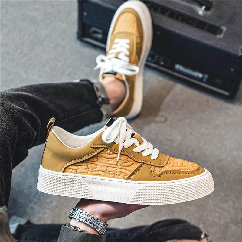 Advbridge Classic Yellow Vulcanized Shoes Men Harajuku Platform Sneakers Men Streetwear Hip hop Canvas Shoes Men Designer Low top Sneakers