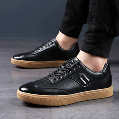 Advbridge Spring Autumn New Men Shoes Fashion Casual Skateboard Shoes Men Leather Walking Work Oxfords Business Hip Hop Mens Sneakers