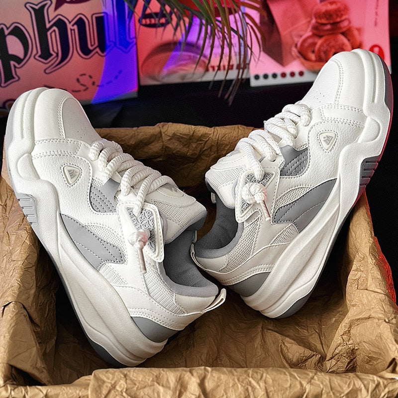 Advbridge Casual New Fashion Mens Sneakers Harajuku Style Designer Breathable Chunky Skate Shoes Male Vulcanized Platform Athletic Shoes