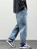 Advbridge Spring Summer Black Blue Men's Jeans Streetwear Denim Cotton Straight Baggy Pants Casual Hip Hop Loose Wide Jeans Trousers