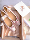 Advbridge 2023 NEW Classic Silk Ballet Shoes Ribbon Lace Up Ballet Shoes Women Square Toe Rose Flower Elegant Valentine Flats Pink Apricot