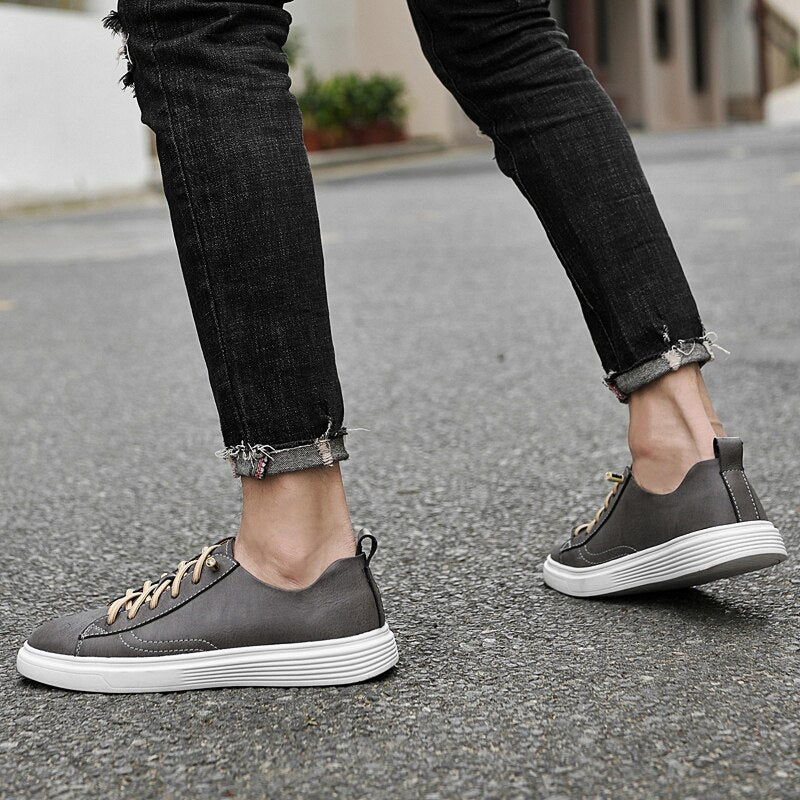 Advbridge Genuine Leather Men Shoes Luxury Brand England Trend Casual Shoes Men Sneakers Breathable Leisure Male Footwear Chaussure Homme
