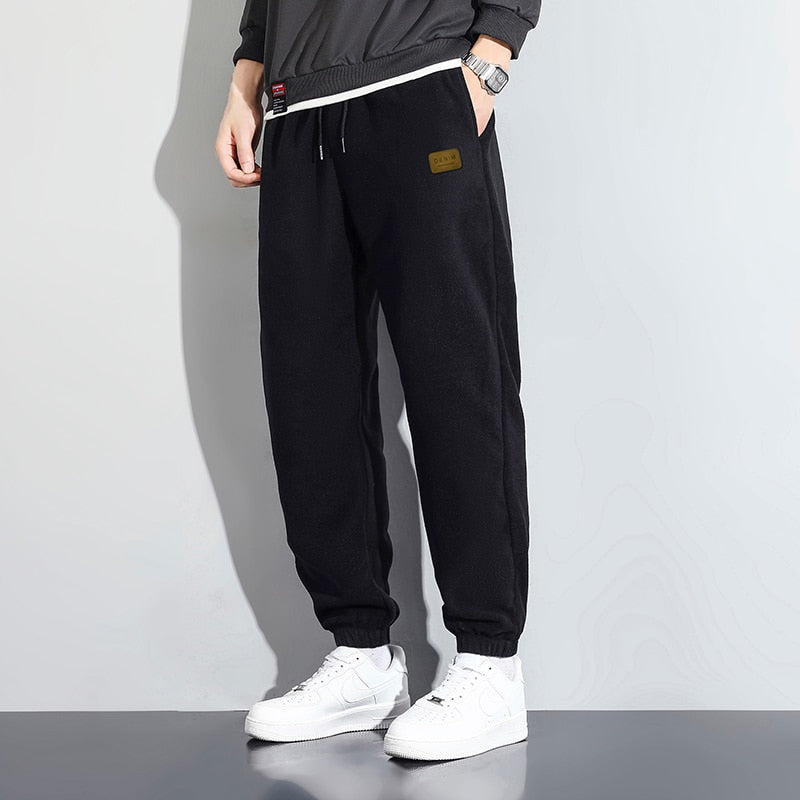Advbridge New Men Loose Jogging Pants Fashion Autumn Winter Fleece Warm Sweatpants Mens Outdoor Straight Trousers Pantalon Hommes