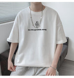 Advbridge Lone astronaut Printed T-shirts Summer Men Women Fashion Casual Oversize Tshirts Neutral High Street Loose Black Tee Tops