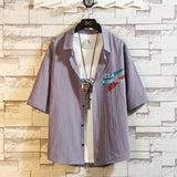 Advbridge New Men's Short Sleeve Shirts Korean Style Shirt Fashion Summer Man Casual Blouses Large Size Male Tops