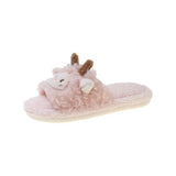 Advbridge Slippers Casual Room Shoes Fur Flip Flops Winter Footwear Low Slides Flock Luxury Massage Rubber Plush Flat Hoof Heels Basic PU