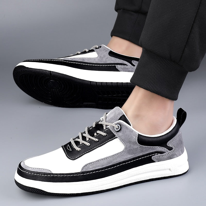 Advbridge Comfortable Leather Men Shoes Casual  Men Sneakers Leather Shoes Men Flats Hot Sale Korean Version Sneakers New