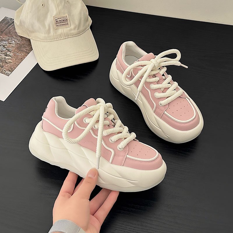 Advbridge Genuine leather small white shoes female new cowhide thick bottom women's shoes match fashion sports casual board shoes ins