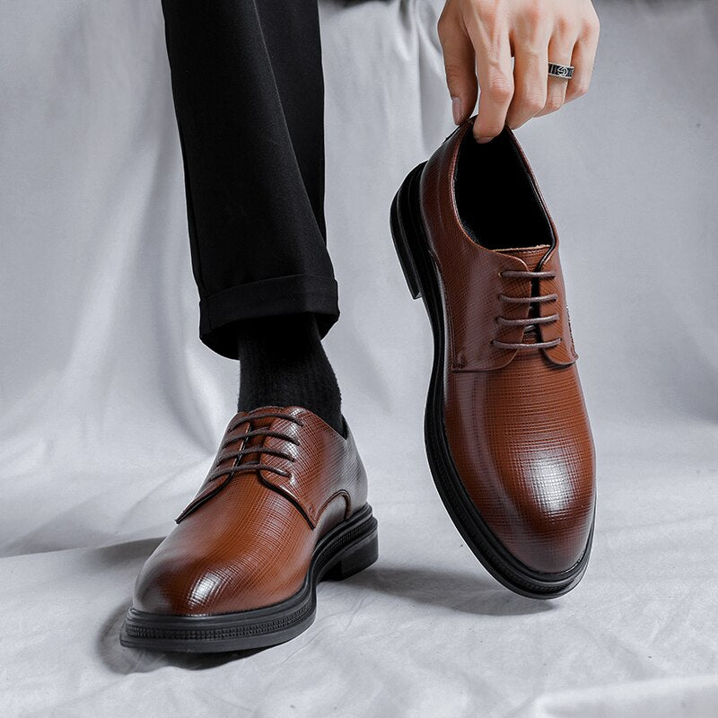 Advbridge Slip on Men Dress Shoes Men Oxfords Fashion Business Dress Men Shoes New Classic PU Men'S Suits Shoes Man Shoes Size 38-44