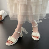 Advbridge Med Clear Heels Female Sandal Fashion Womens Shoes Buckle Strap Medium Girls Luxury Beige New Retro Gladiator Comfort Block