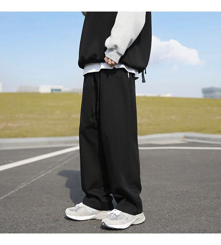 Advbridge Men's Fashion Trend Vintage Casual Pants Loose Cargo Hip Hop Style Trousers Mens Black/Apricot/brown Color Sweatpants M-2XL