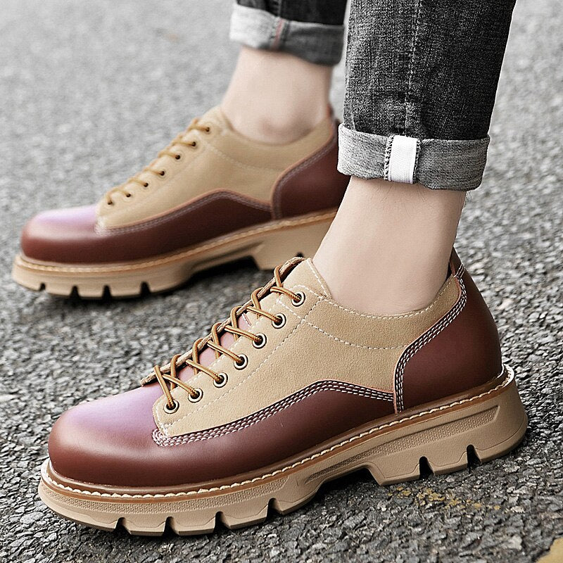 Advbridge Fashion Men Causal Boots Luxury British Premium Men shoes High-end Leather Handmade Dress Boots Quality Platform Leather Shoes