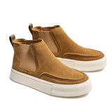 Advbridge Men Loafers Suede High Top Flat Shoes Round Toe Slip On Causal Moccasins Driving Shoes Open Walk Shoes Men Ankle Boots Short