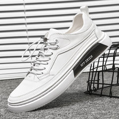 Advbridge White Men's Sneakers Light Casual Shoes for Men Breathable Leather Shoes Men Men Shoes High Quality Driving Shoes Outdoor